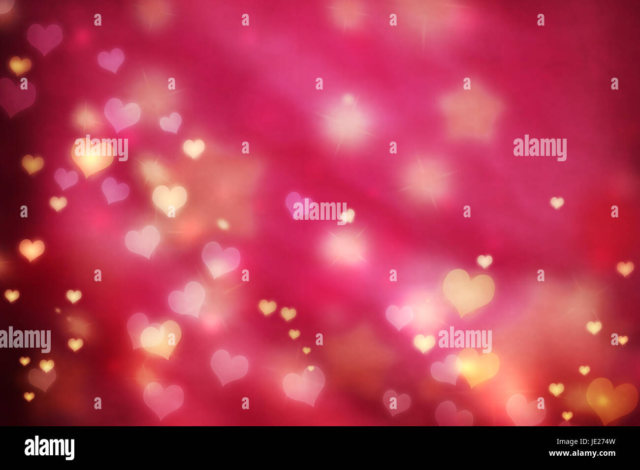 Goldenen Herzchen Auf Rosa Magenta Hintergrund Mit Sternen Stockfotografie Alamy