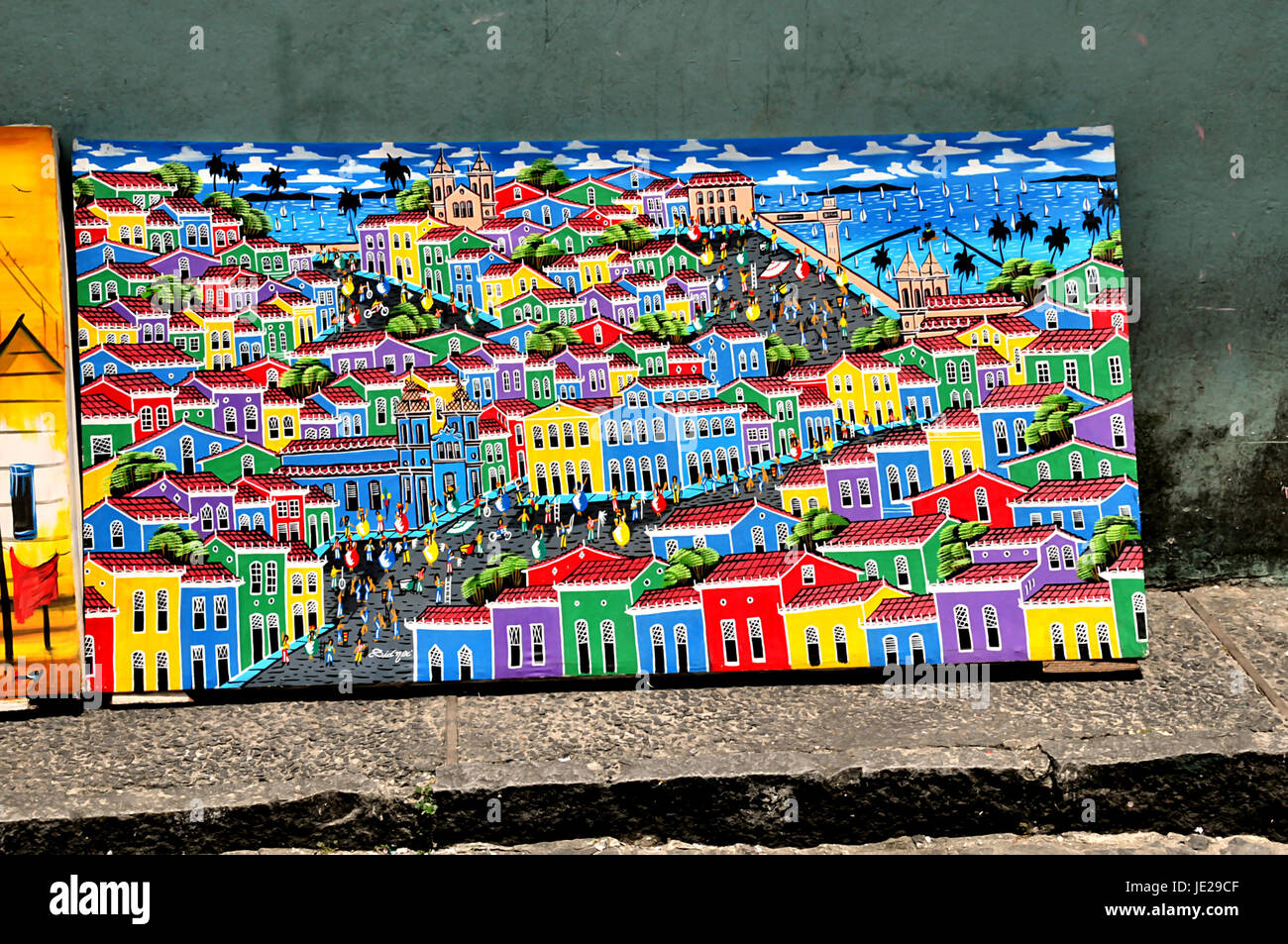 Bilder von bunten Gebäuden in Salvador, Bahia, Brasilien am 11.03.2011 Stockfoto