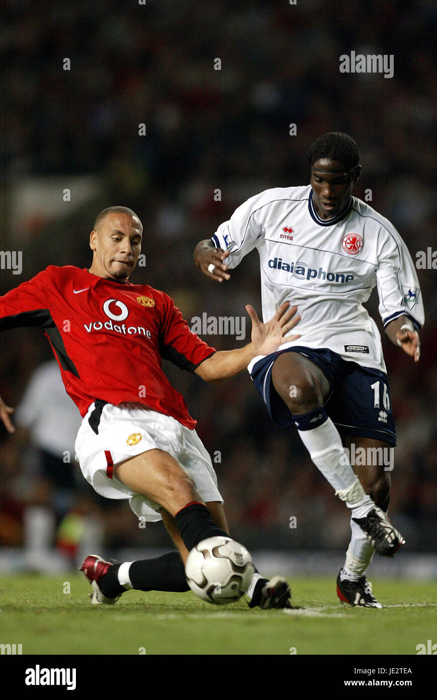 JOSEPH & RIO MANCHESTER UTD V MIDDLESBROUGH OLD TRAFFORD MANCHESTER 3. September 2002 Stockfoto