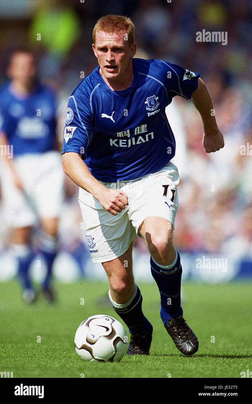 MARK PEMBRIDGE EVERTON FC GOODISON PARK LIVERPOOL 17. August 2002 Stockfoto