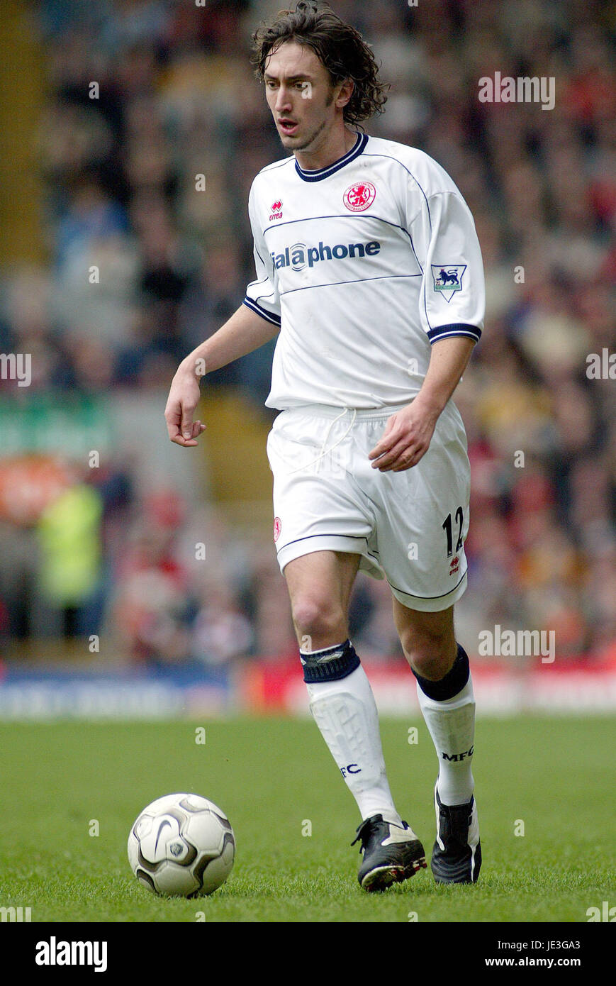 JONATHAN GREENING MIDDLESBROUGH FC Anfield Road LIVERPOOL ENGLAND 8. Februar 2003 Stockfoto