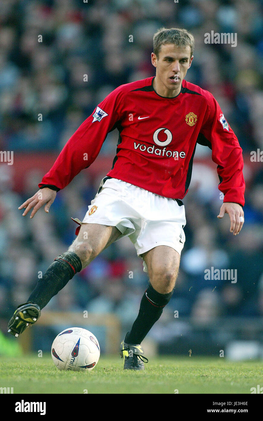 PHILIP NEVILLE MANCHESTER UNITED FC OLD TRAFFORD MANCESTER 4. Januar 2003 Stockfoto