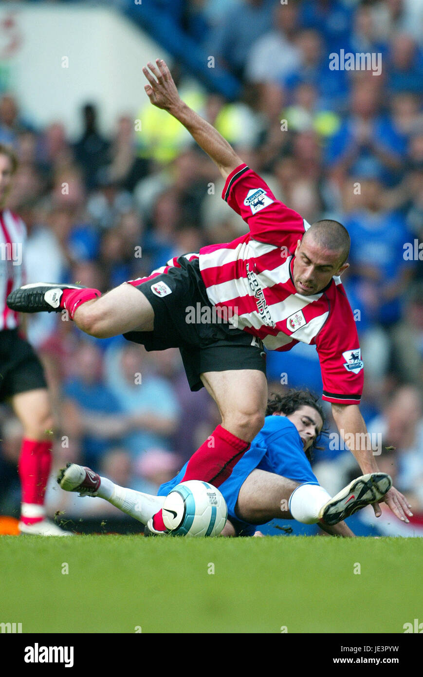 DAVID PRUTTON & TIAGO CHELSEA V SOUTHAMPTON STAMFORD BRIDGE CHELSEA LONDON ENGLAND 28. August 2004 Stockfoto