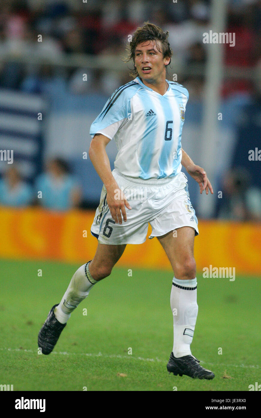 GABRIEL HEINZE Argentinien & MANCHESTER UNITED Athen Griechenland 18. August 2004 Stockfoto