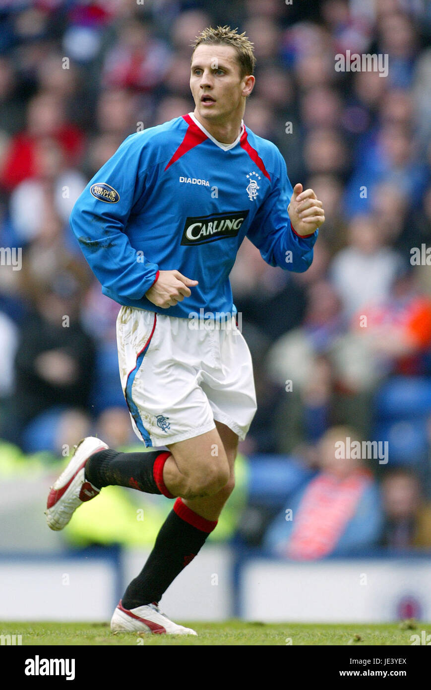 PETER LOVENKRANDS GLASGOW RANGERS FC IBROX GLASGOW Schottland 28. März 2004 Stockfoto