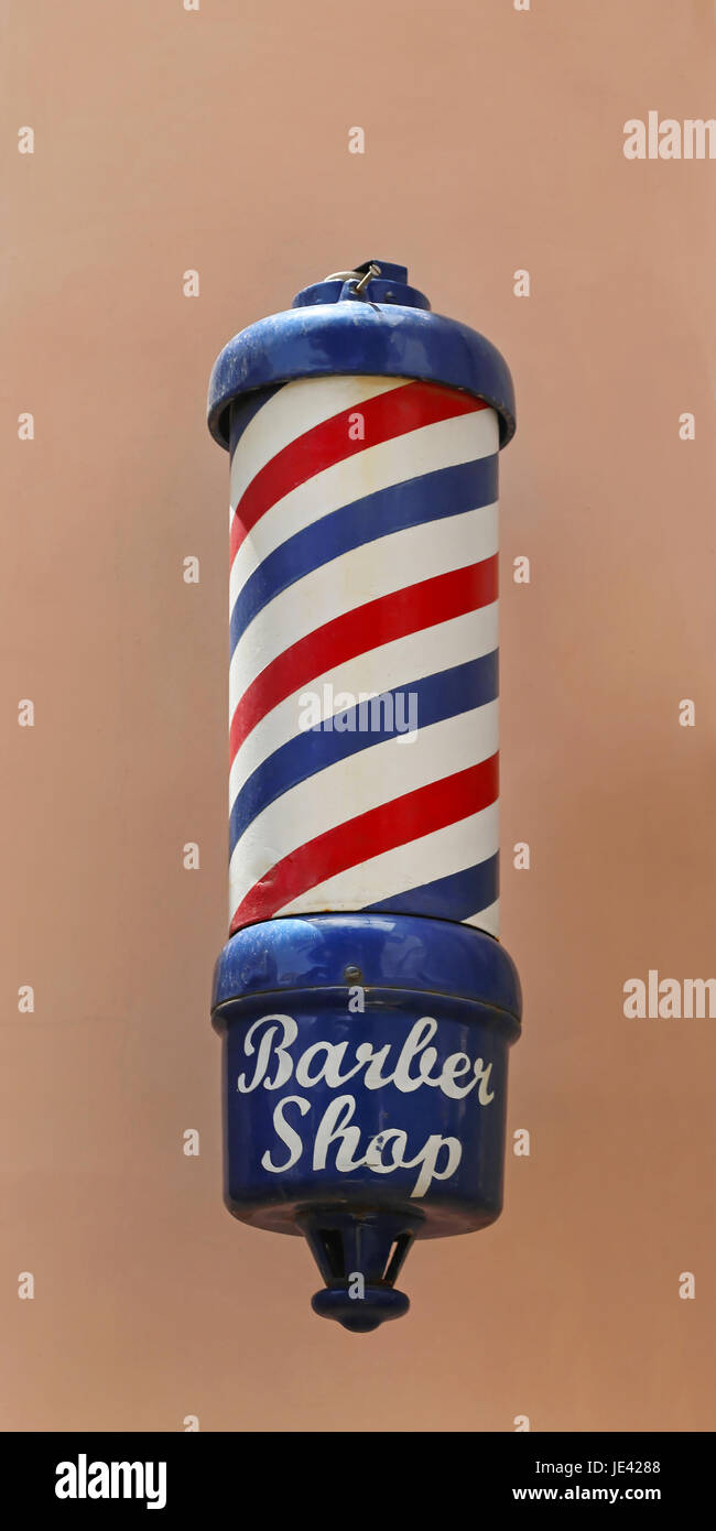 Barbiere Pol Zeichen drehen im Barber shop Stockfoto