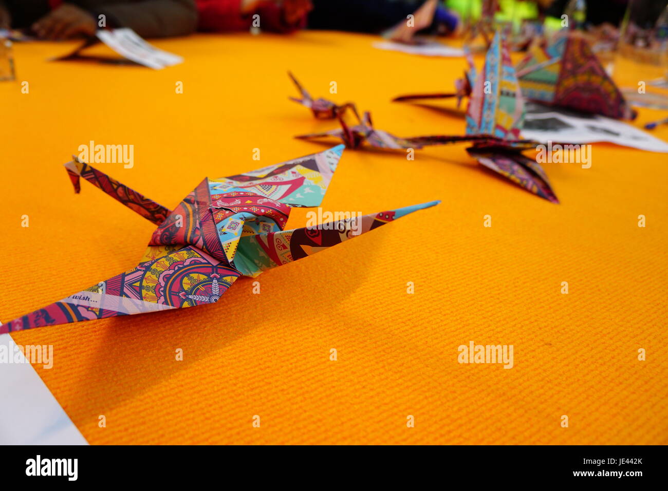 Origami-Kranich Stockfoto