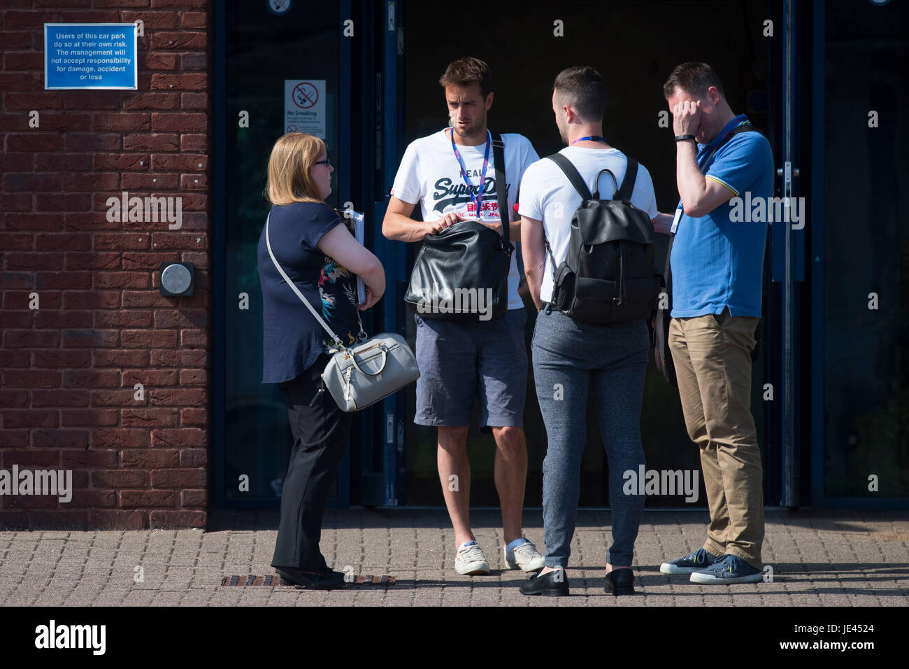 Tesco Callcenter an Maes-Y-Coed Road in Cardiff, Wales, Vereinigtes Königreich. Die Website wird mit dem Verlust von 1000 Arbeitsplätzen geschlossen. Stockfoto