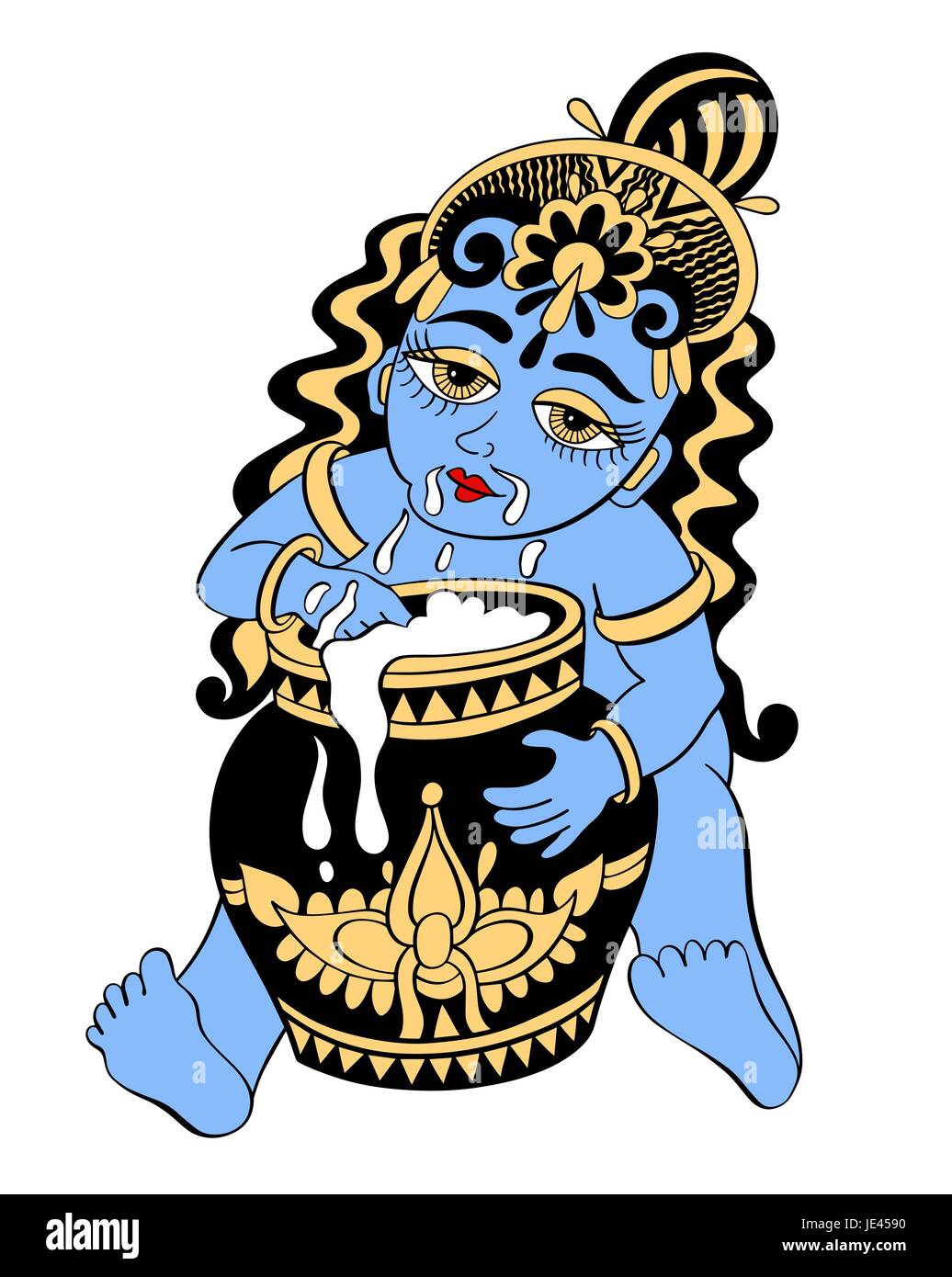 Vektor-Illustration zu indischen Feier janmashtami Stock Vektor