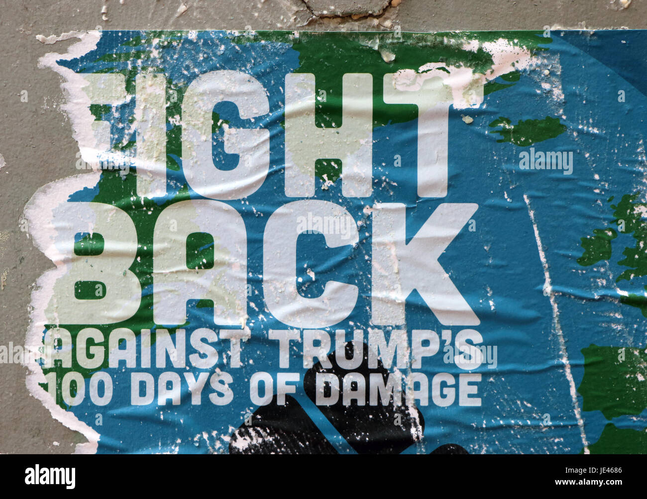 Politisches Plakat in Washington DC, USA, gegen Präsident Donald Trump Stockfoto