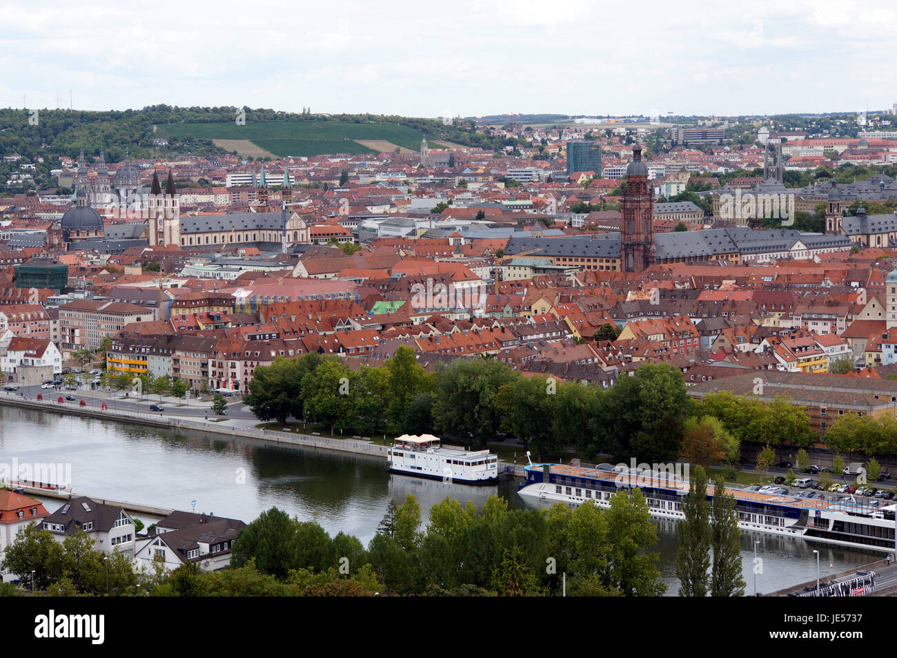 Blick von der Festung Marienberg Auf Würzburg Stockfoto