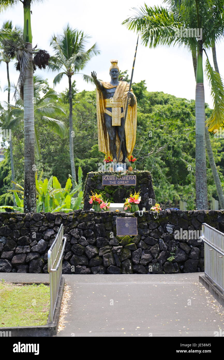 König Kamehameha Statue - Hilo Stockfoto
