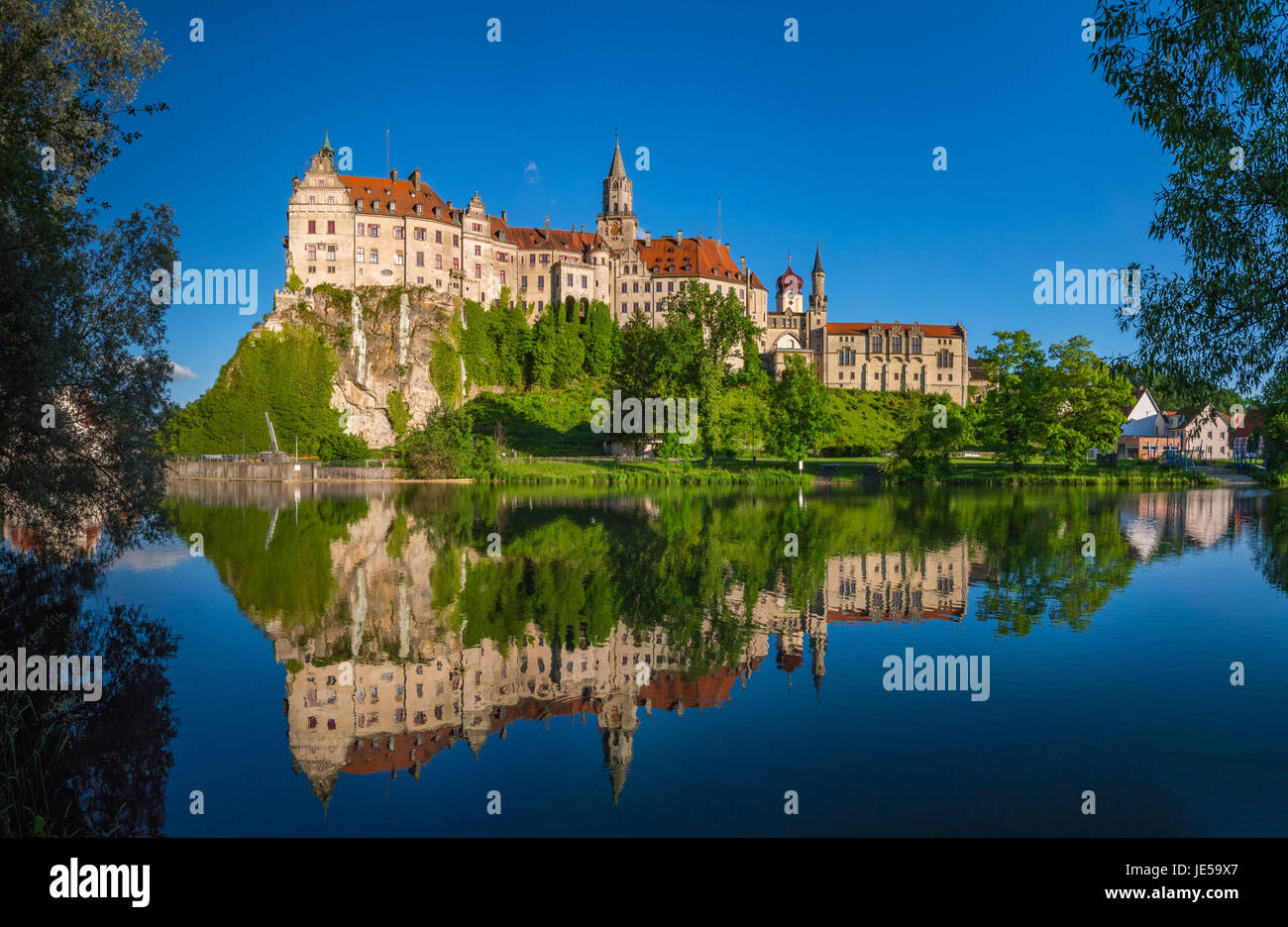 Schloss Sigmaringen, Naturpark obere Donau, Schwäbische Alb Baden Württemberg, Deutschland, Europa Stockfoto