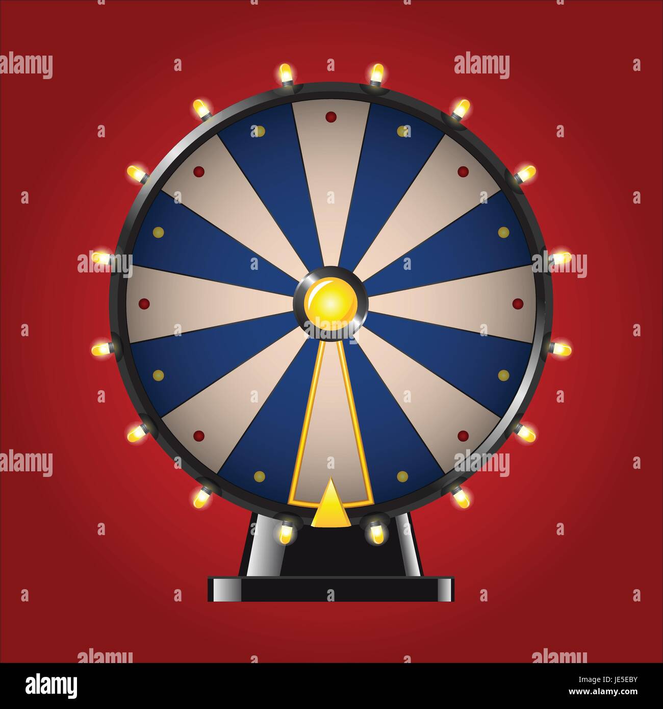 Glücksrad - realistische moderne Vektor-Bild. Roten Hintergrund. Verwenden Sie dieser Clip Art Qualitätskomponenten für Ihr Design. Ein Glücksspiel, Roulette zu spielen. Stock Vektor