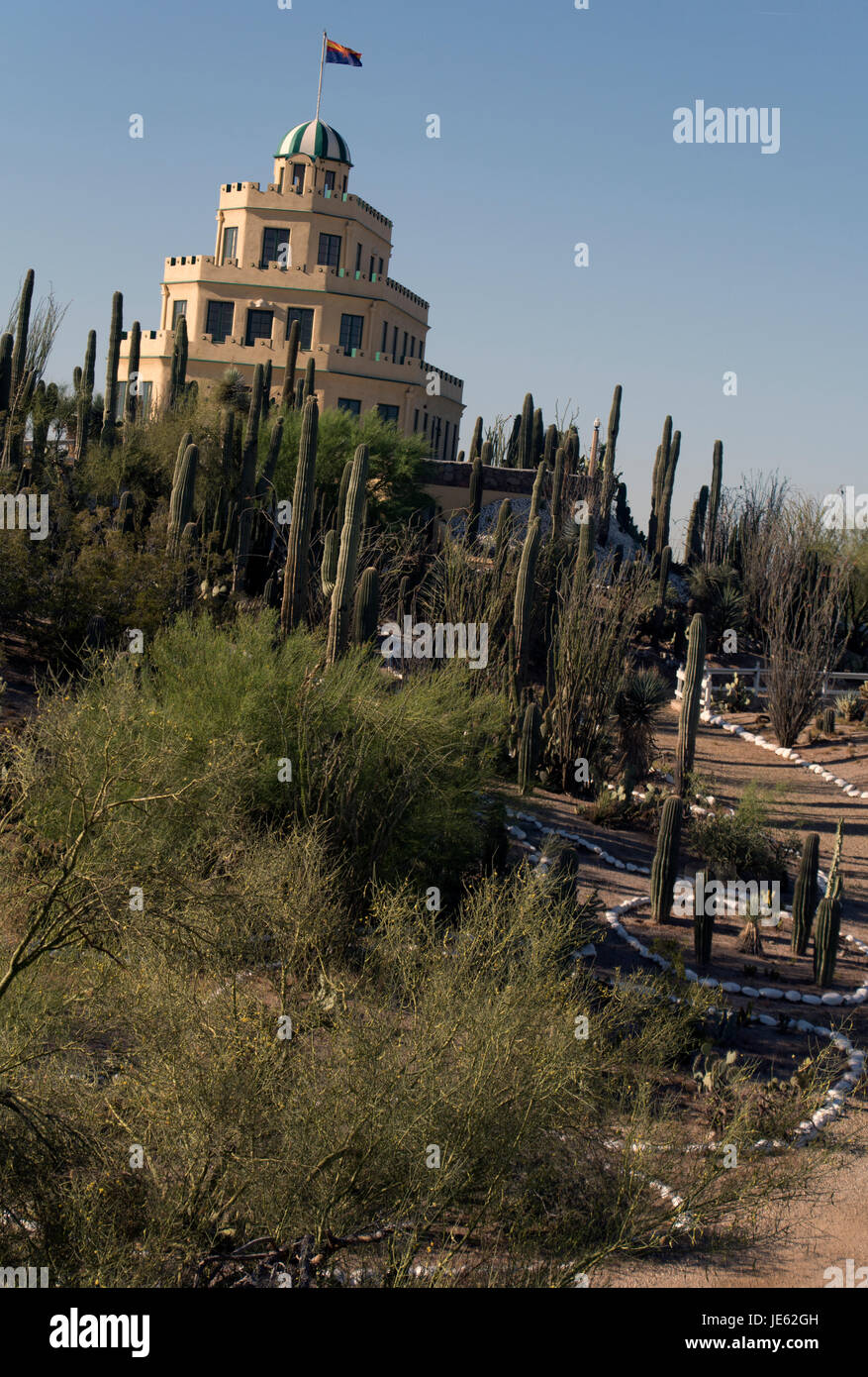 Tovrea Schloss, ein historisches Wahrzeichen in Phoenix, Arizona. Stockfoto