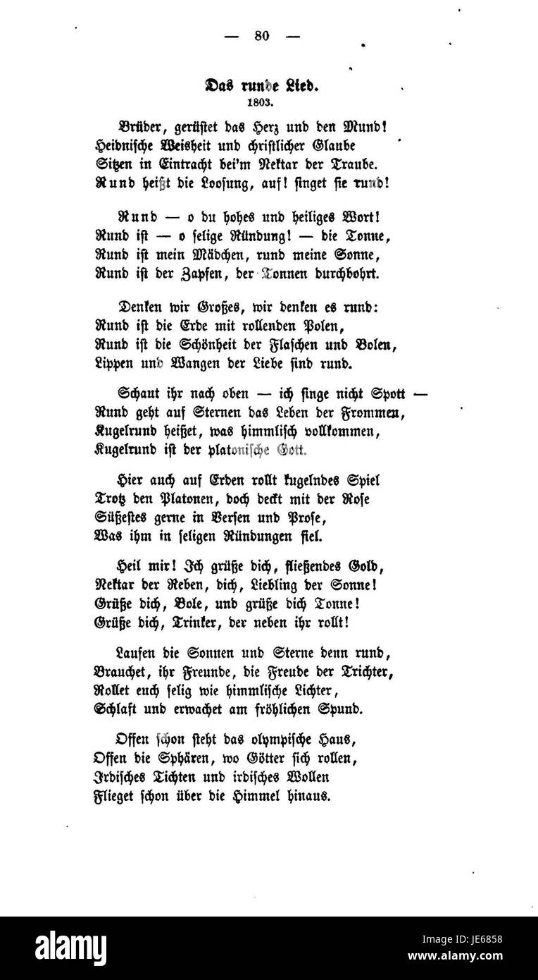 Eine Gedichtsammlung Arndts, veröffentlicht 1860, die seine poetischen Beiträge zur deutschen Literatur zeigt. Die Gedichte beschäftigen sich mit Themen wie Nationalismus, Freiheit und soziale Gerechtigkeit. Stockfoto