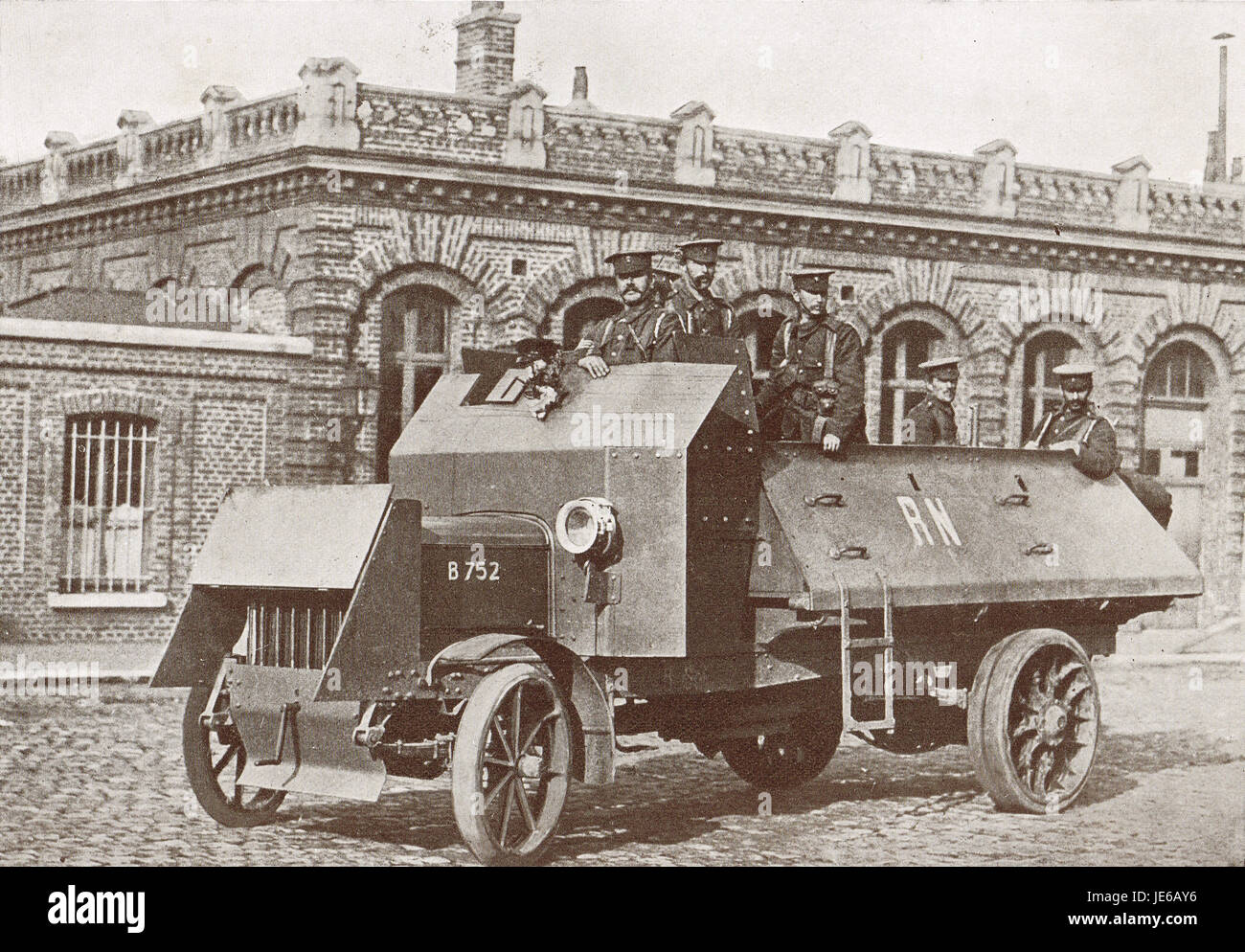 Britische gepanzerte Pkw, WW 1 1914 Stockfoto