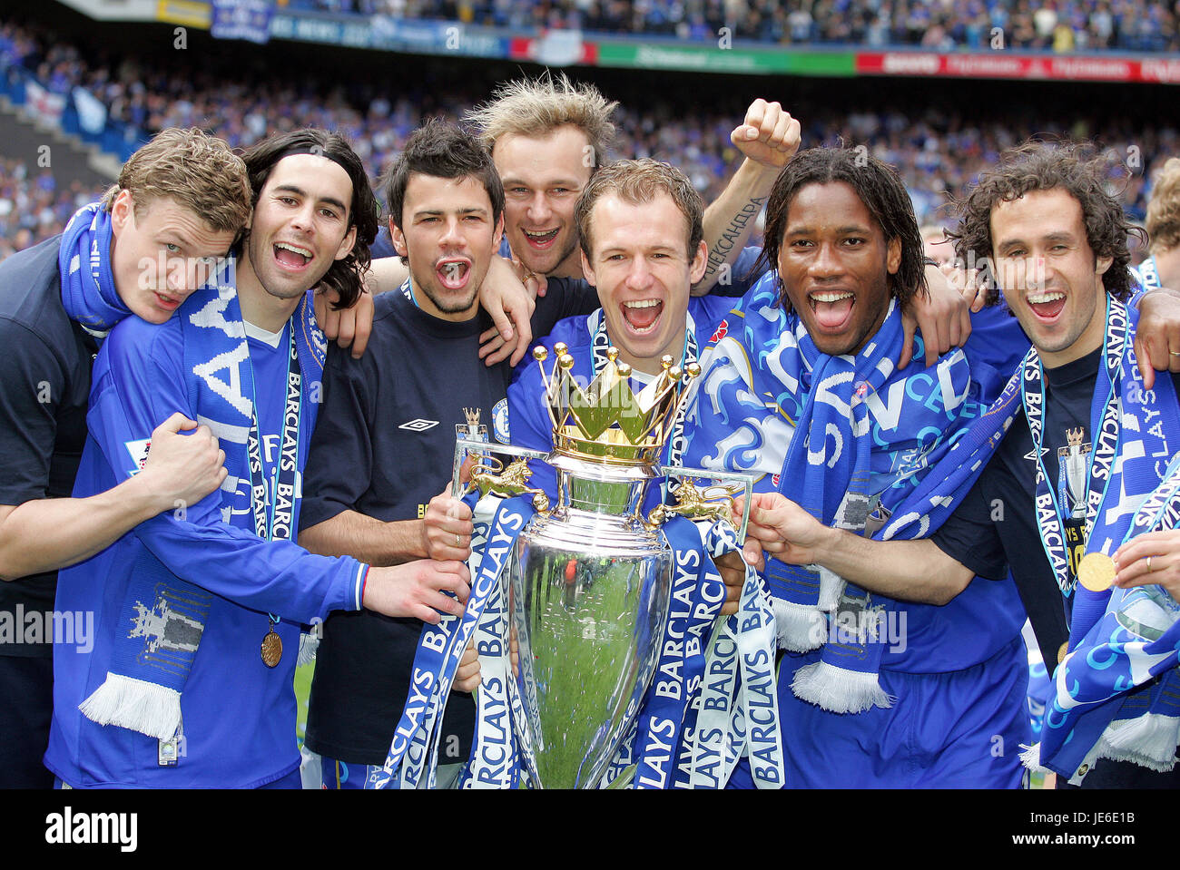 CHELSEA CHELSEA CHAMPIONS 2004-2005 STAMFORD BRIDGE CHELSEA LONDON ENGLAND feiern 7. Mai 2005 Stockfoto