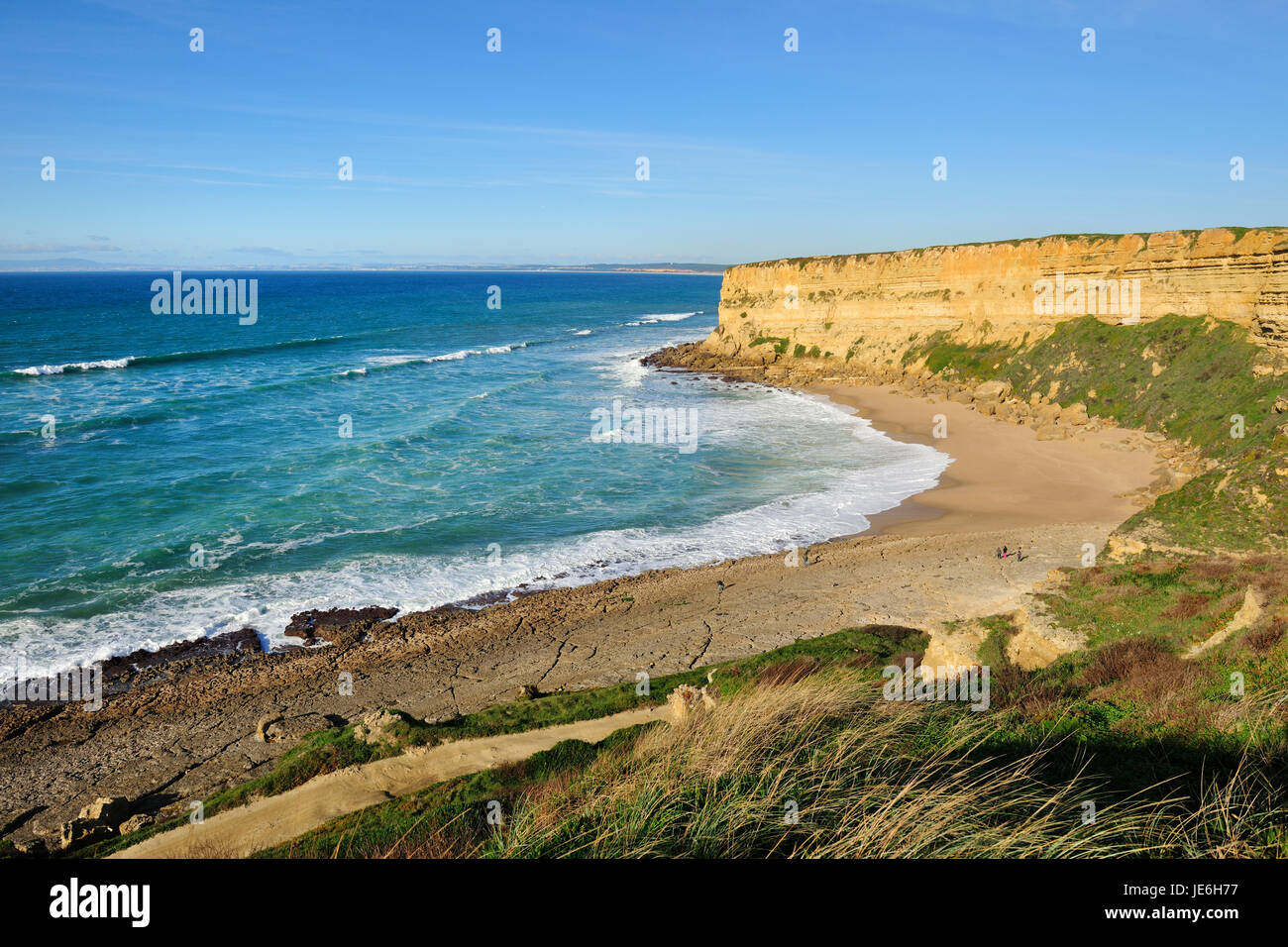 Foz Strand. Sesimbra, Portugal Stockfoto