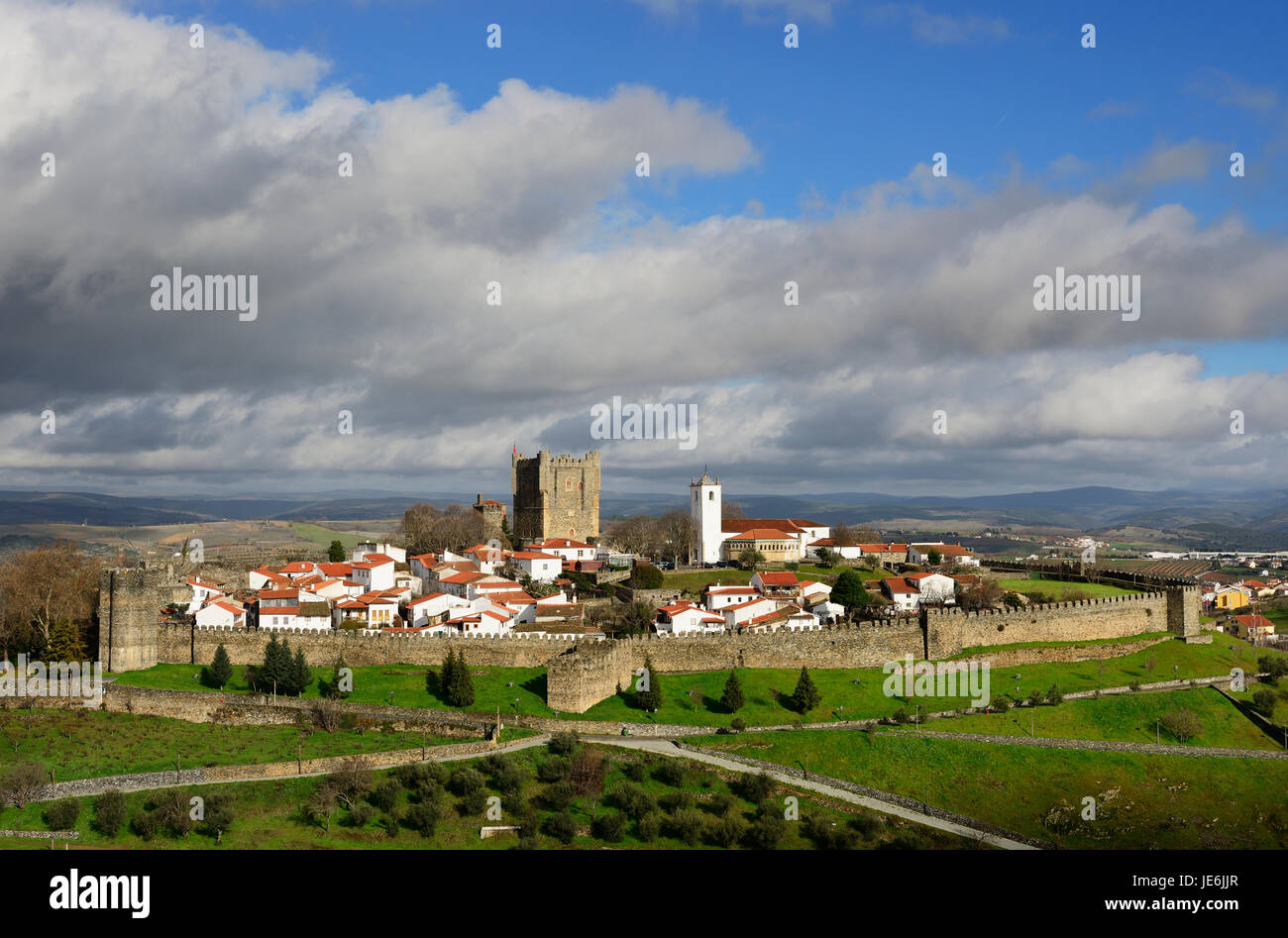 Die Burg und the12th Jahrhundert mittelalterliche Zitadelle von Bragança. Trás-os-Montes, Portugal Stockfoto