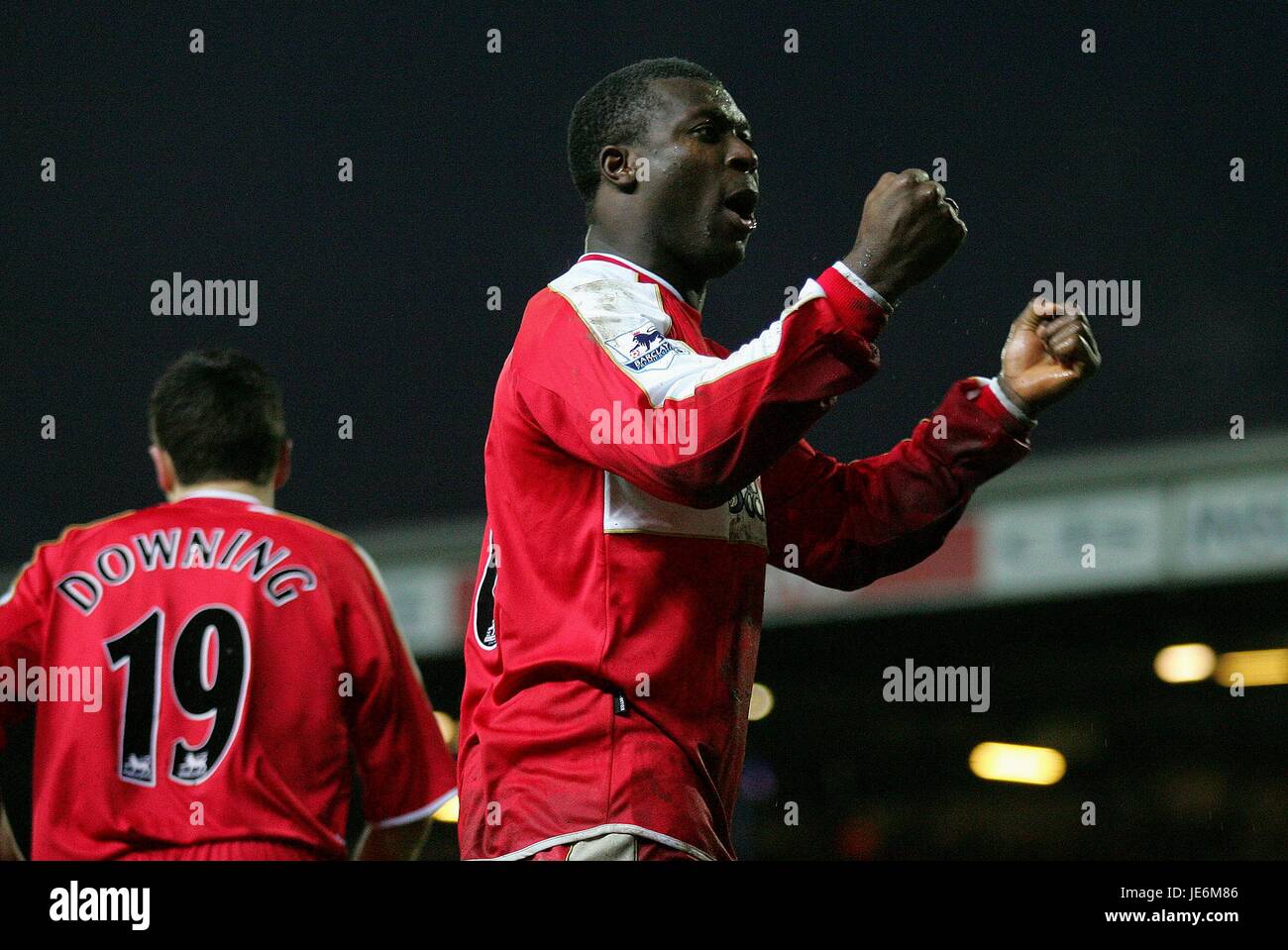 YAKUBU feiert BLACKBURN V MIDDLESBROUGH EWOOD PARK BLACKBURN ENGLAND 30. Dezember 2006 Stockfoto