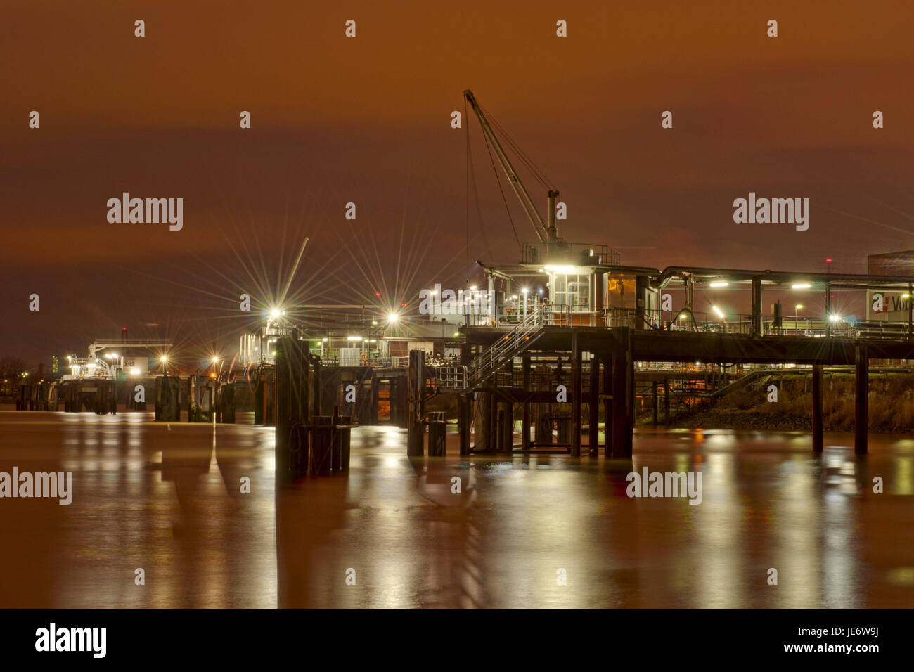 Deutschland, Hamburg, Wilhelms Burg, Hafen, Reiherstieg, Reiherstieghafen, Raffinerie, Terminal, Stockfoto