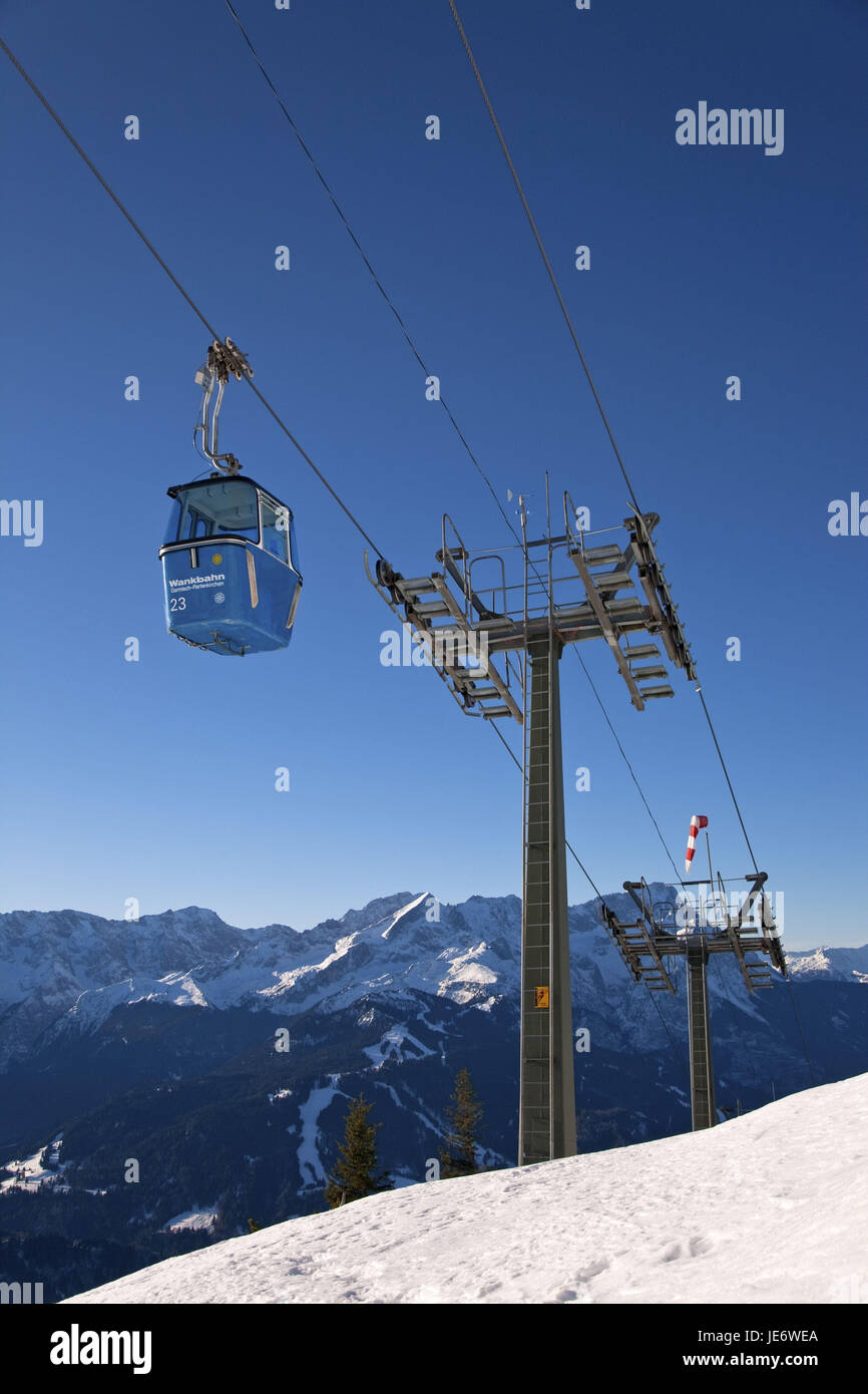 Rollende Flugbahn, die Staffelung, Garmisch-Partenkirchen, Deutschland, Bayern, Oberbayern, Alpen, Ausläufer der Alpen, Werdenfels, Werdenfelser Land, Zugspitze Land, Wetter Stein, Wettersteingebirge, Estergebirge, Zugspitze, Alpspitze, Stockfoto