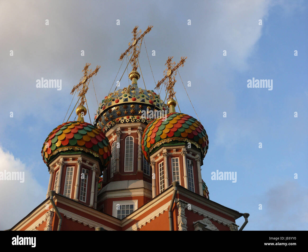 Russland, Nischni Nowgorod, Kirchturm, Kirche, Architektur, Religion, glauben, Russisch-Orthodoxe, außerhalb, Türme, hell, Kreuze, Stockfoto