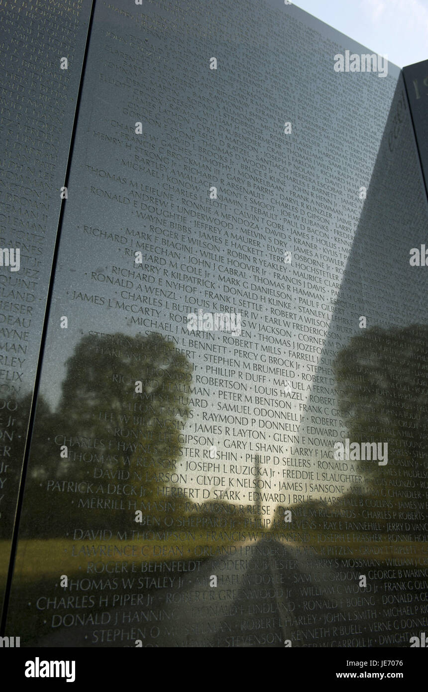 Den USA, Amerika, Washington D.C., Vietnam Veterans Memorial, Stockfoto