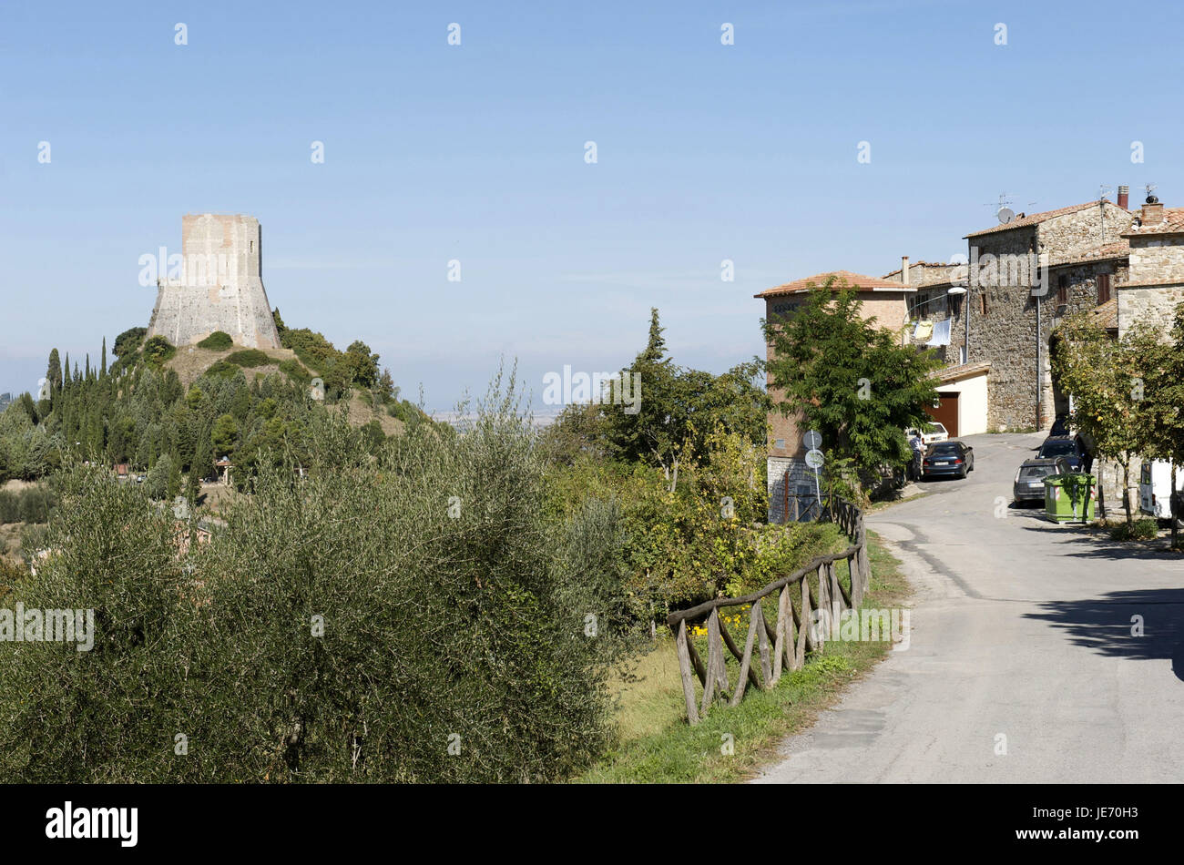 Europa, Italien, Toskana, Val d ' Orcia, Castiglione d ' Orcia, Festung Rocca Tu Tentennano, Stockfoto