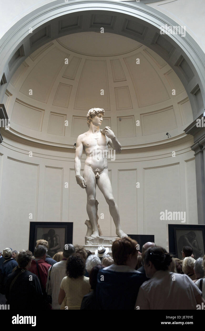 Italien, Toskana, Florenz, Galleria Dell' Accademia, Statue des David von Michelangelo, Stockfoto