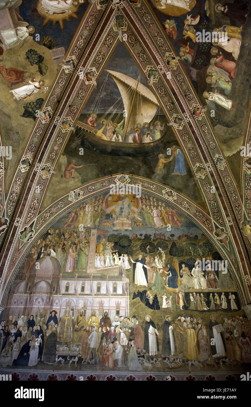 Italien, Toskana, Florenz, Kirche Santa Maria Novella, spanische Band, Mütze unter freiem Himmel, Stockfoto