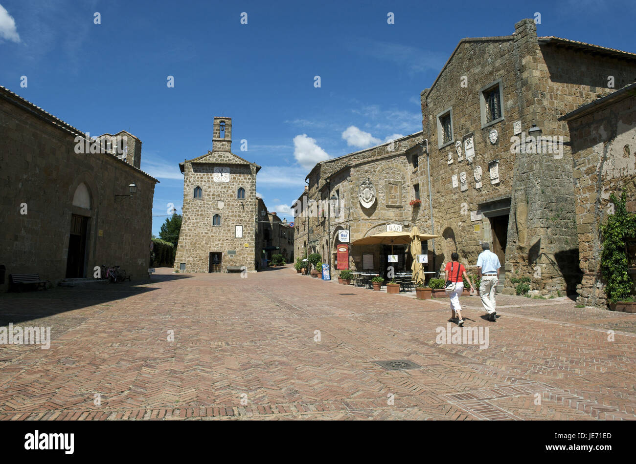 Italien, Toskana, La Maremma, Sovana, Piazza del Pretorio, Stockfoto