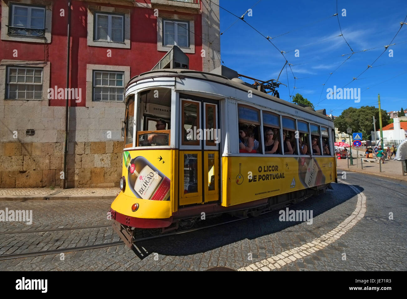 Lissabon Portugal Tram 28 Trolley Transport Stockfoto
