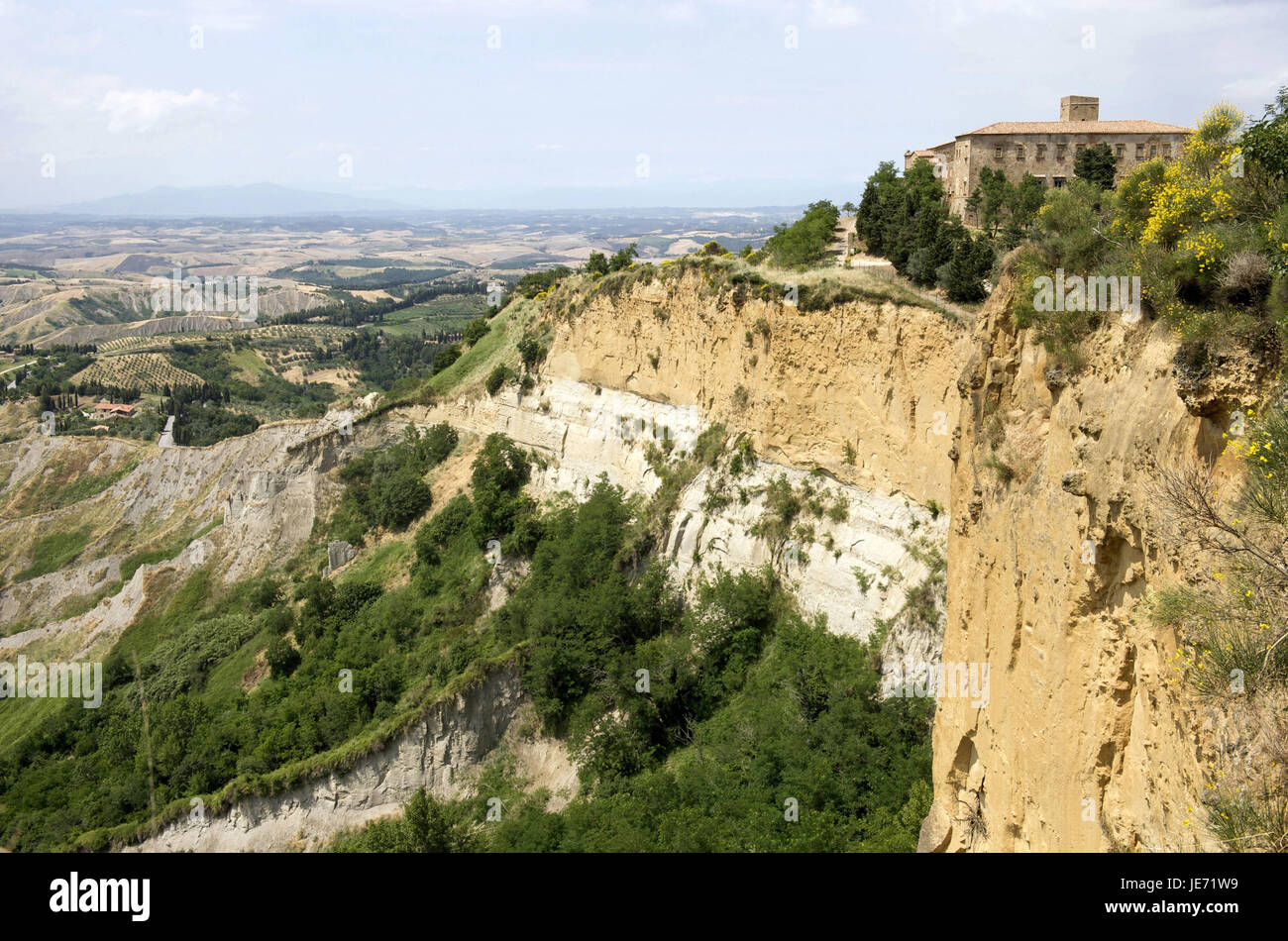 Italien, Toskana, Val di Cecina, Volterra, das Kloster von La Badia über die abnormalen Kündigungen die umwerben, Stockfoto