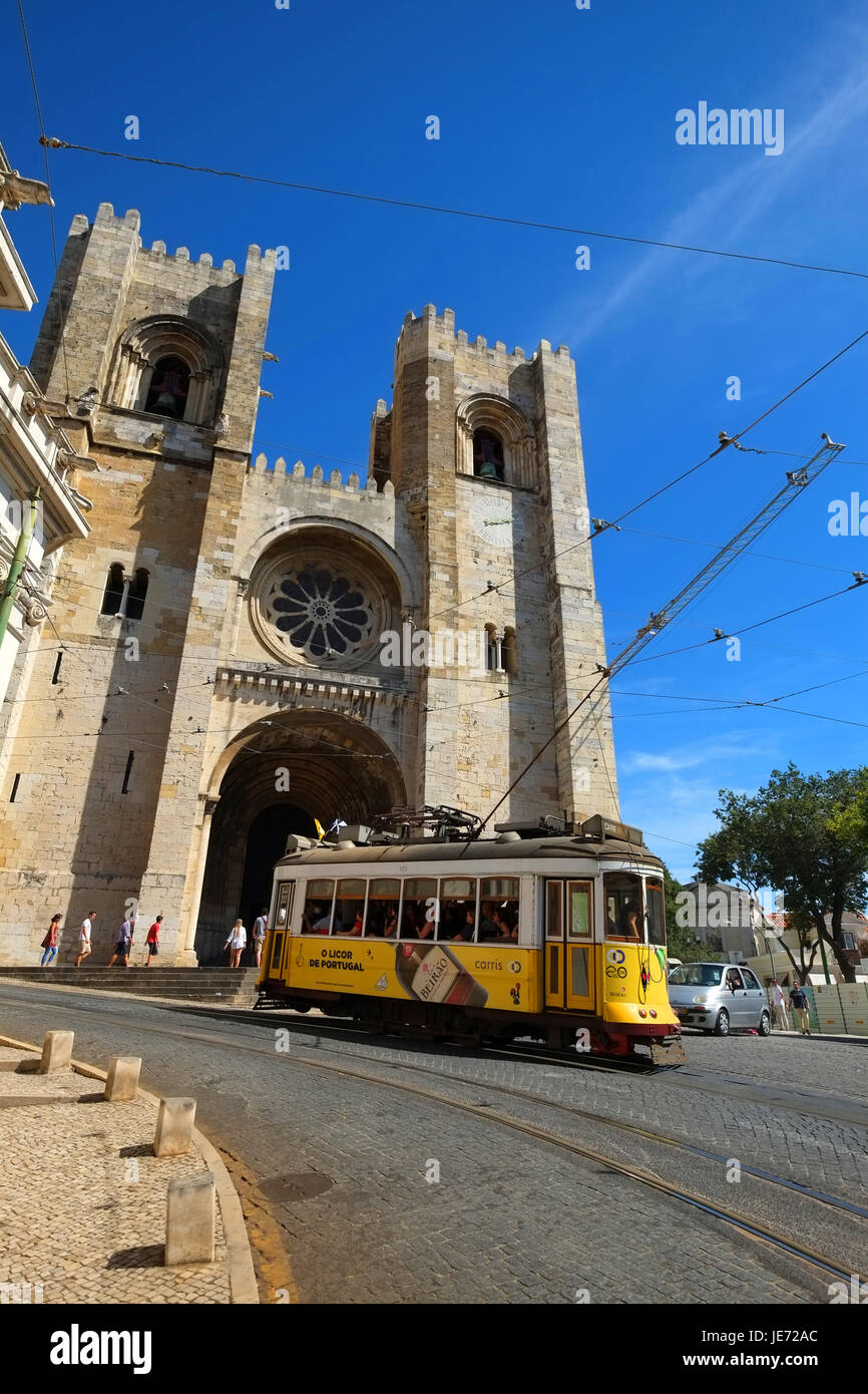 Lissabon Portugal Tram 28 Trolley Transport Stockfoto