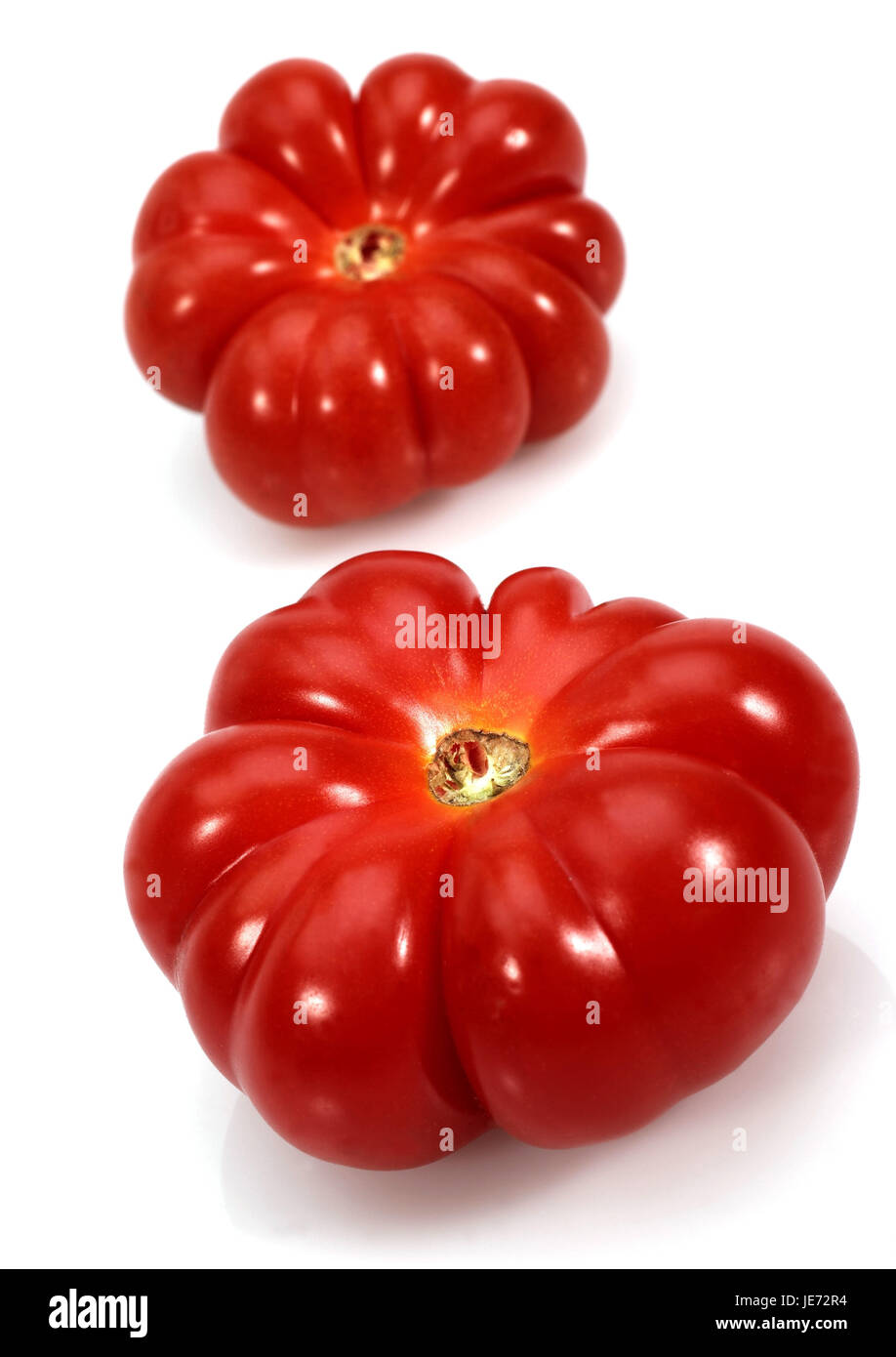 Tomaten Camone, Solanum Lycopersicum, Gemüse, weißer Hintergrund, Stockfoto