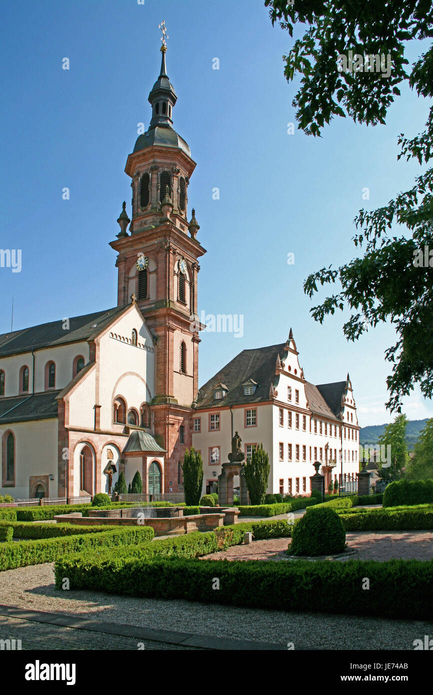 Deutschland, Baden-Wurttemberg, genetische gen brook, Kirche, außen, Ortenaukreis, Kirche, Religion, Christentum, glaube, Kinzig, Himmel, blau, Kirchturm, niemand, Stockfoto