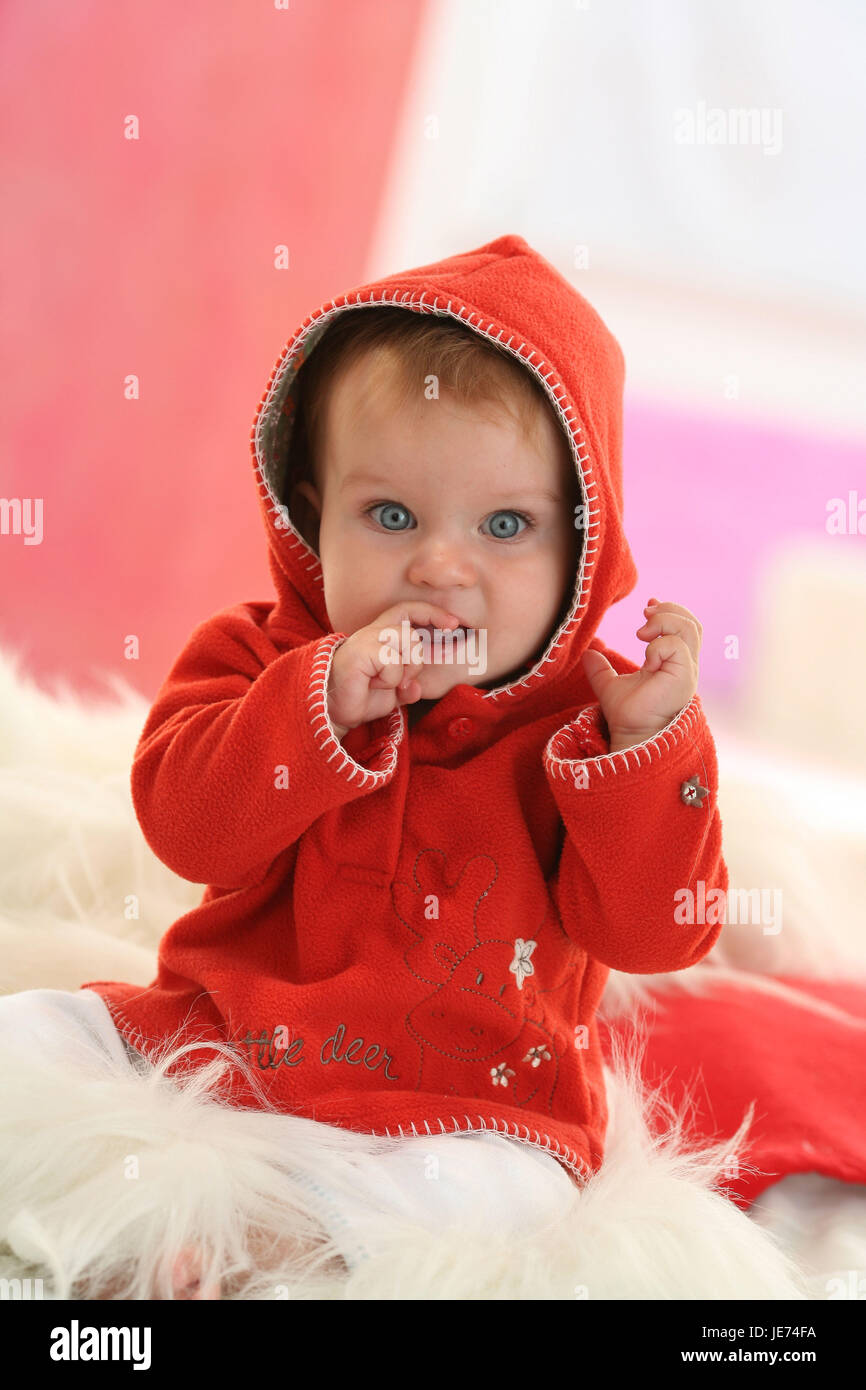 Baby, 8 Monate, Porträt, Stockfoto