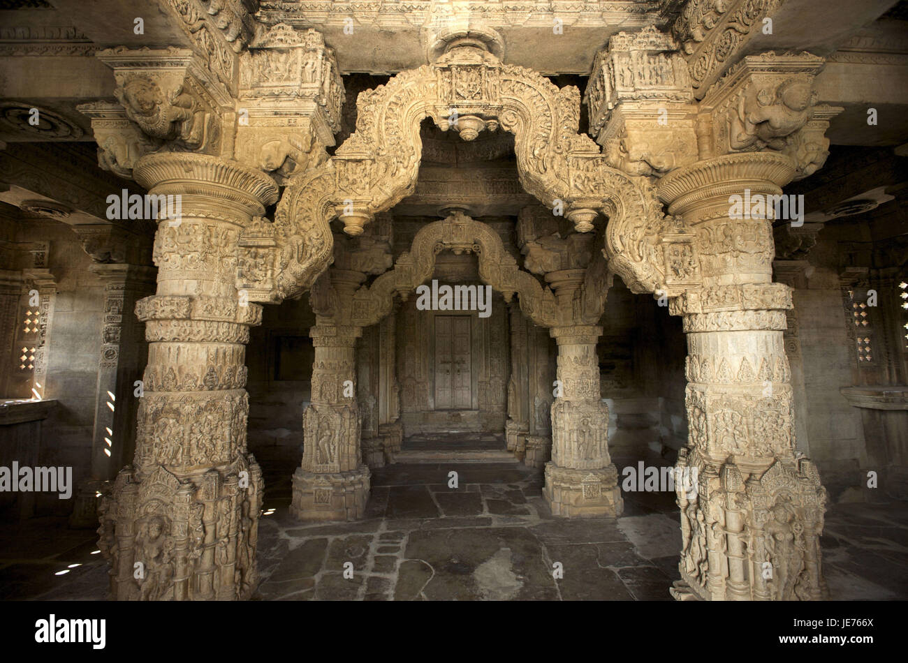 Indien, Rajasthan, Region von Udaipur, Nagda, Sas Bahu Tempel, Katakomben, Stockfoto