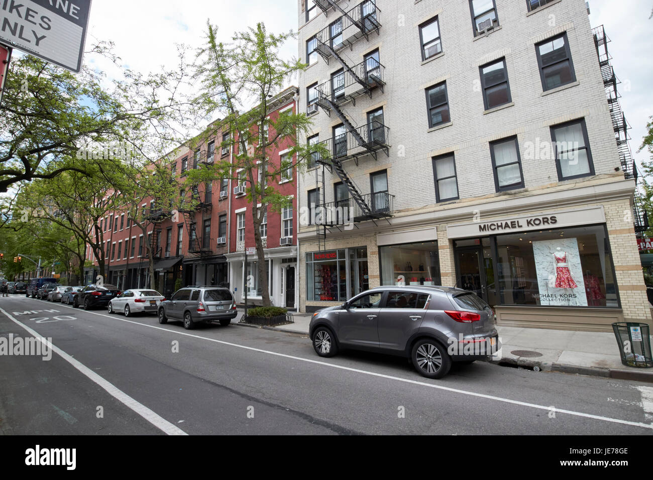 gehobenen Luxus-shopping speichert Bleeker Street einschließlich Michael Kors Greenwich Village, New York City USA Stockfoto