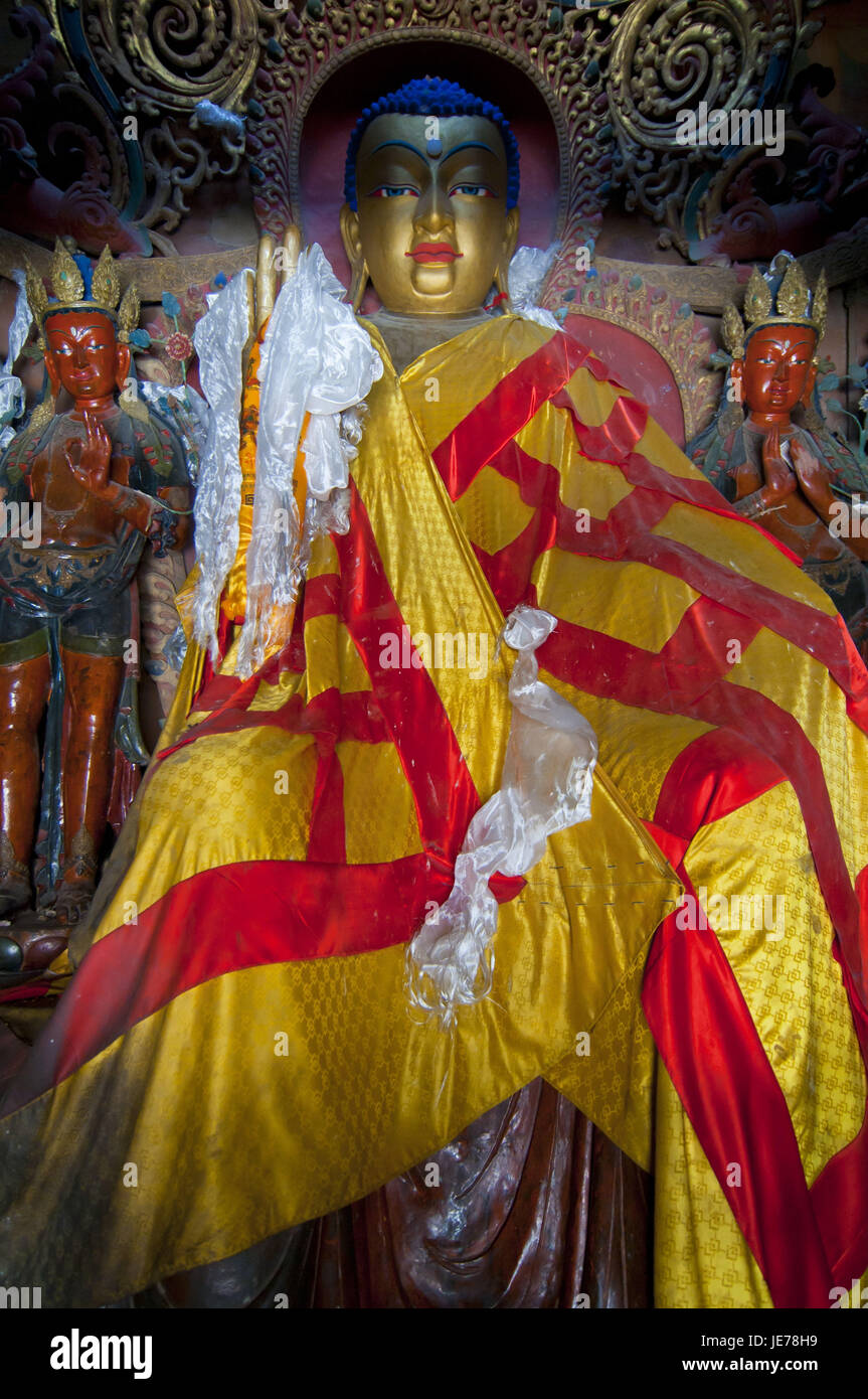Buddha in der Kumbum im Kreuzgang des Gyantse, Tibet, Asien, Stockfoto