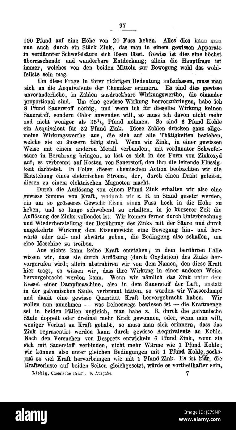De chemische Briefe ist eine Sammlung von Briefen des deutschen Chemikers Justus von Liebig. Diese Briefe geben Einblicke in seine wissenschaftliche Arbeit und Beiträge zur Entwicklung der organischen Chemie. Stockfoto