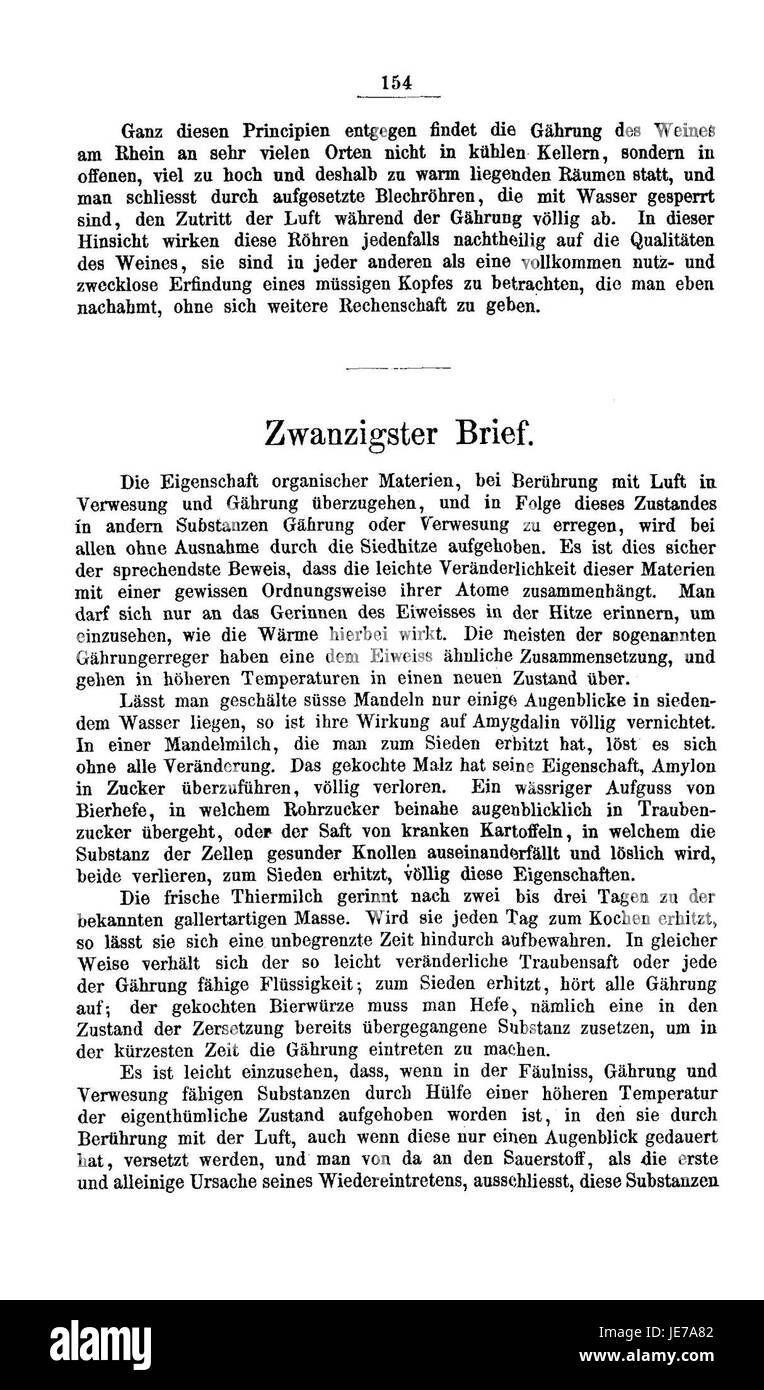 Die „chemische Briefe“ von Justus von Liebig, ein bedeutendes wissenschaftliches Werk aus dem Jahr 1549, wird hier wegen ihres historischen Wertes in der Chemie erwähnt. Stockfoto