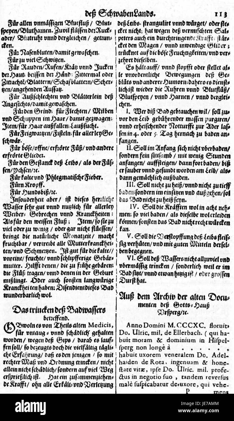 "De Merian Sueviae" bezieht sich auf ein botanisches oder historisches Werk, das wahrscheinlich mit der Region Schwaben in Deutschland zusammenhängt. Der Titel schlägt einen spezifischen Eintrag oder eine Illustration vor, die sich auf die Flora oder die historischen Studien der Region konzentriert. Stockfoto