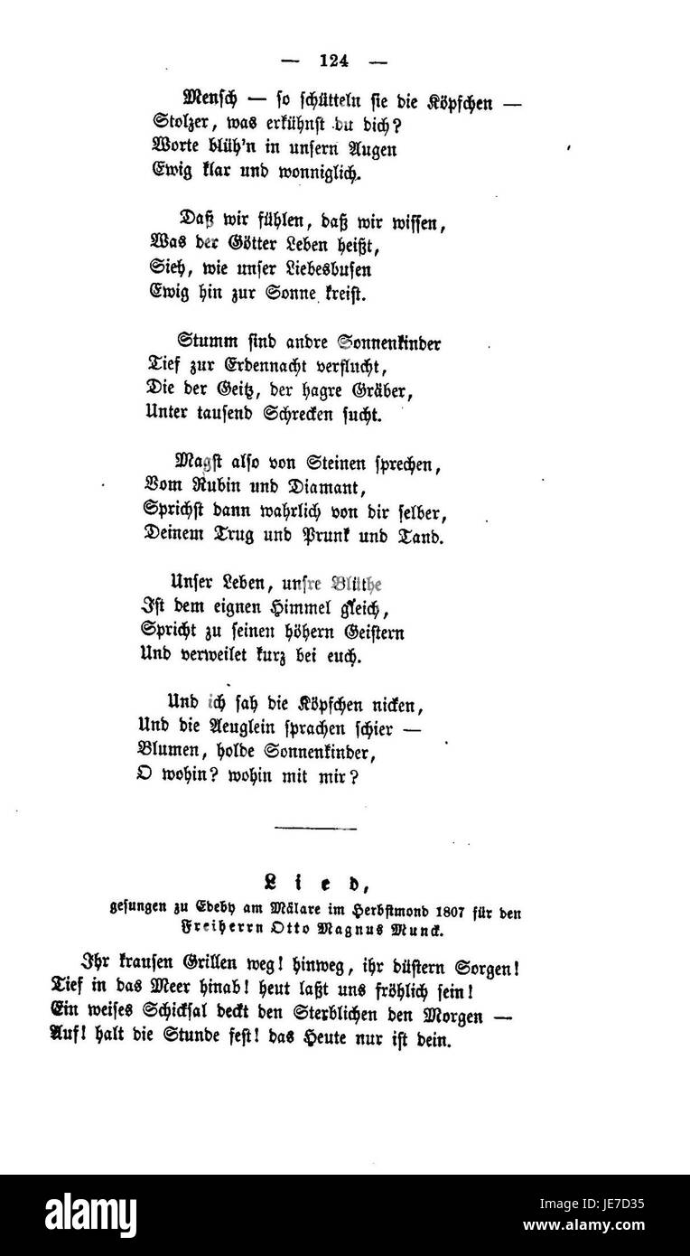 Arndts Gedichte (1860) ist eine Sammlung von Gedichten, die das intellektuelle und kulturelle Klima Deutschlands des 19. Jahrhunderts widerspiegeln. Das Werk präsentiert Themen des Patriotismus, der nationalen Identität und der sozialen Reflexion in einer Zeit bedeutender politischer und kultureller Veränderungen. Stockfoto