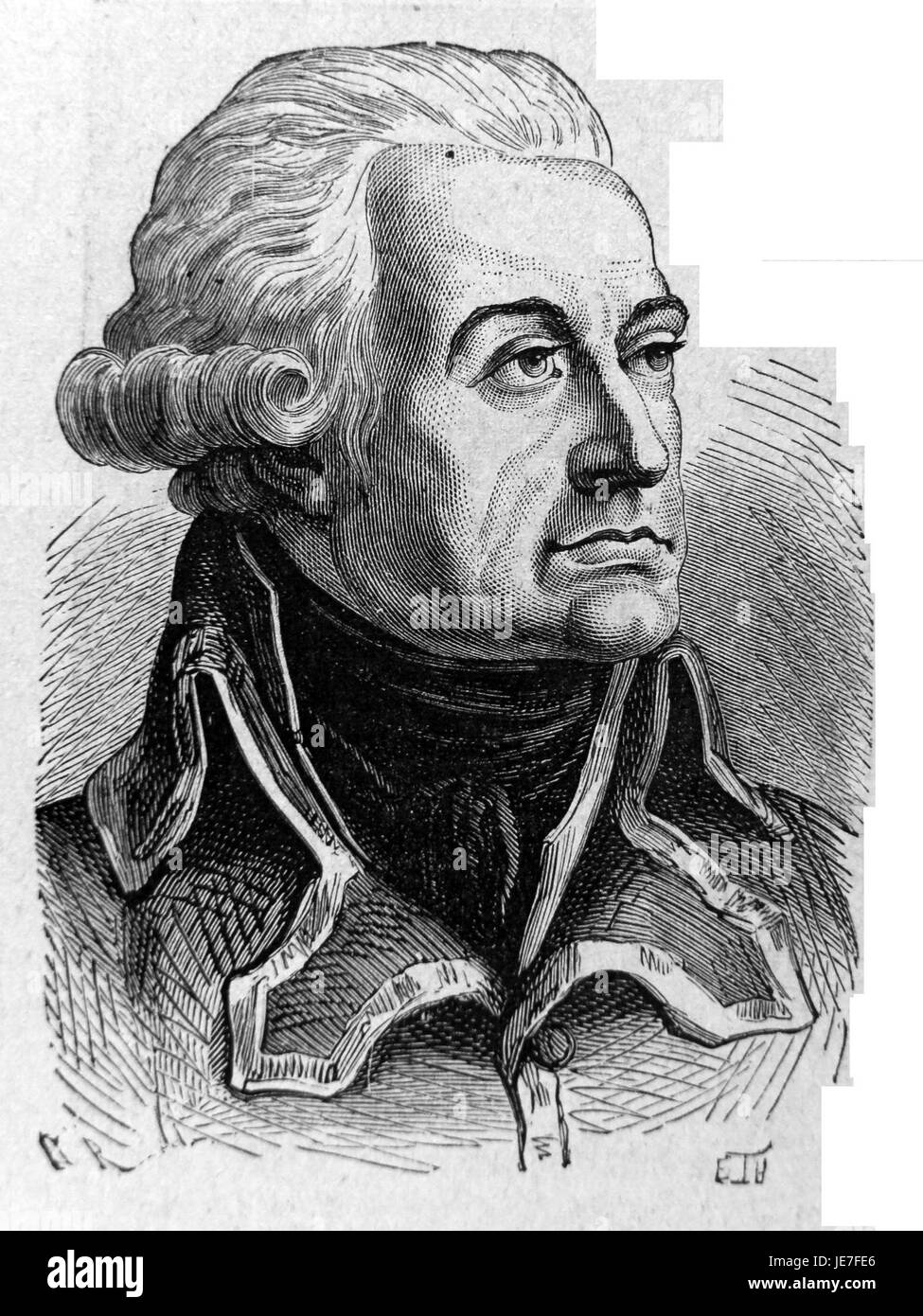 Charles Francois Dumouriez war ein französischer General während der Französischen Unabhängigkeitskriege. Er ist bekannt für seine frühen militärischen Erfolge und schließlich seinen Abstieg während der Revolution. Stockfoto