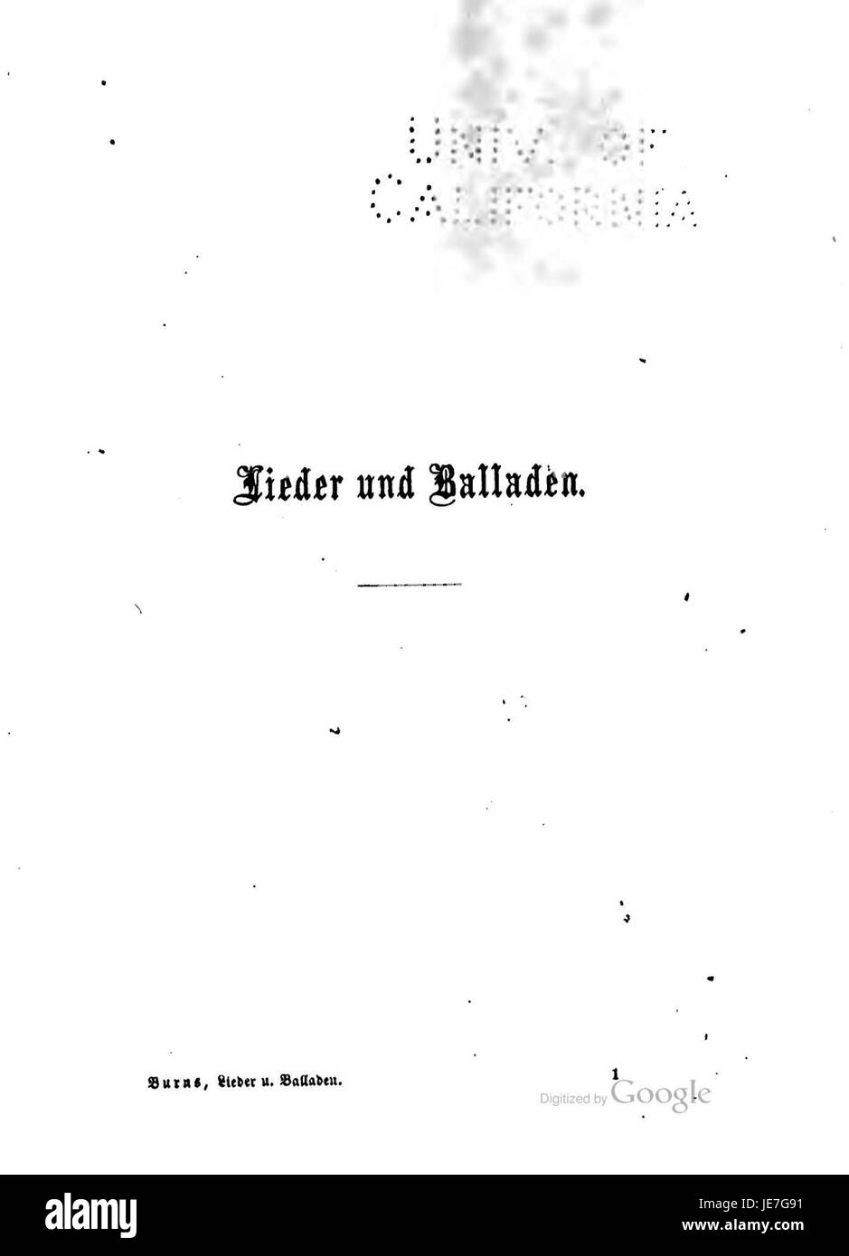 Burns Lieder und Balladen ist eine Sammlung von Liedern und Balladen des renommierten schottischen Dichters Robert Burns, der dafür bekannt ist, schottische Volkstraditionen und Themen der Liebe, der Natur und des Patriotismus in seinen Werken festzuhalten. Stockfoto