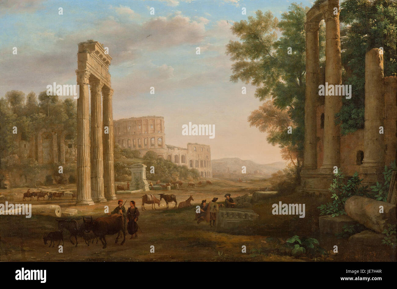 Claude Lorrain - Capriccio mit Ruinen des Forum Romanum- Stockfoto