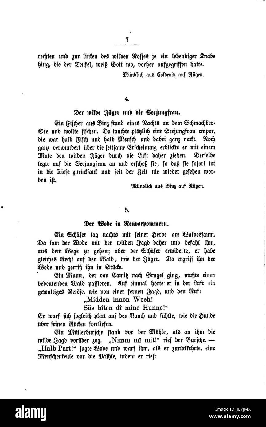 De Jahn Volkssagen ist eine Sammlung deutscher Volksmärchen von Johann Gottfried von Herder. Das Werk zeigt eine Reihe traditioneller Geschichten, die das kulturelle Erbe und die Folklore Deutschlands im 18. Jahrhundert widerspiegeln. Stockfoto